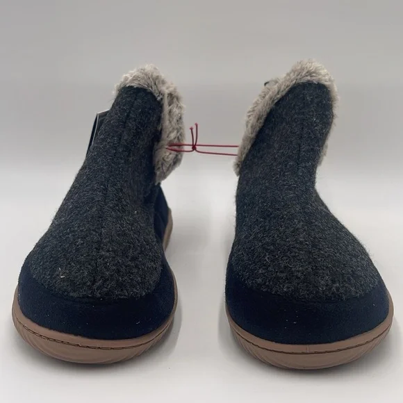 NWT Dluxe By Dearfoams Women's Dolly Felted Bootie Black Slippers Size US 9-10 - Picture 7 of 11